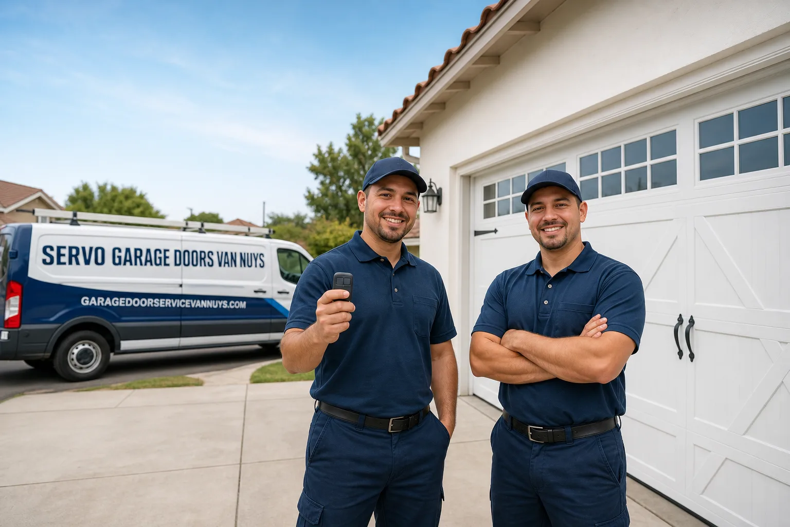 Servo Garage Doors Van Nuys garage door service vehicle and crew in Van Nuys, CA